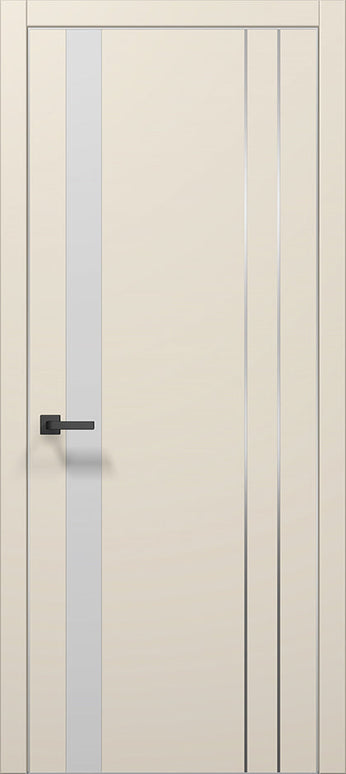 Ușă de interior PL-22  – Design modern cu inserții sticlă albă / Plato - Carlo Porte www.olivy.ro