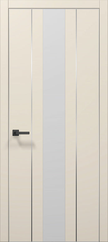 Ușă de interior PL 29  – design vertical cu sticlă albă satinată / Plato - Carlo Porte www.olivy.ro