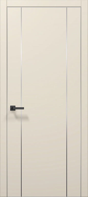 Ușă de interior PL-32 – design modern cu 2 inserții verticale din aluminiu