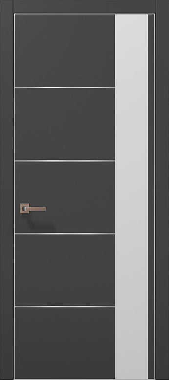 Ușă interior PL 11 – Minimalism pur cu sticlă satinată laterală / Plato - Carlo Porte www.olivy.ro