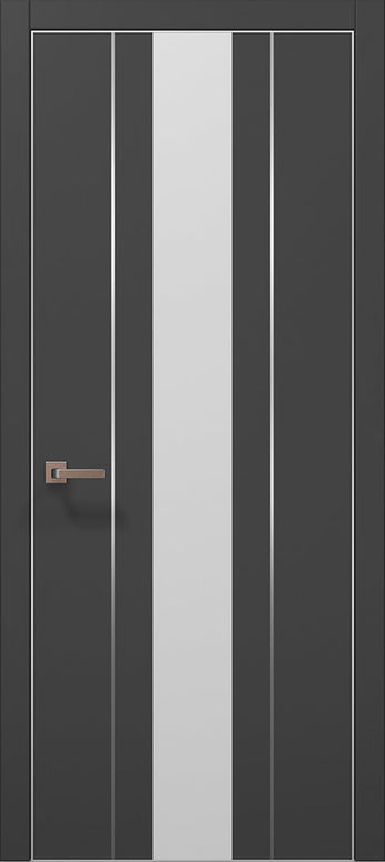 Ușă de interior PL 29  – design vertical cu sticlă albă satinată / Plato - Carlo Porte www.olivy.ro
