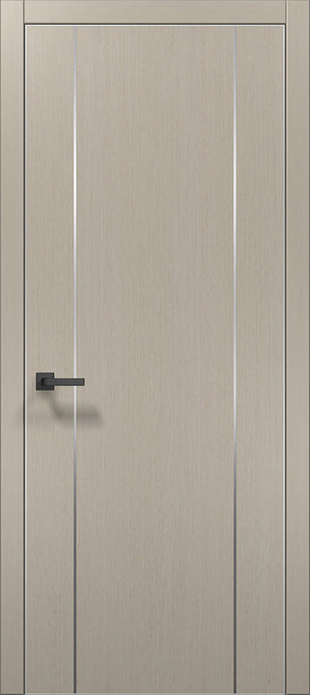 Ușă de interior PL-32 – design modern cu 2 inserții verticale din aluminiu
