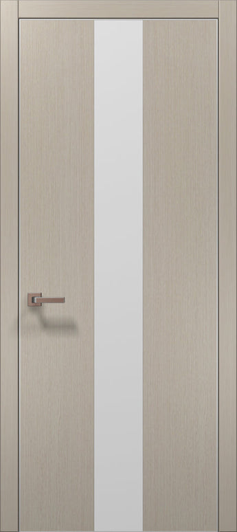 Ușă de interior PL 06 – Design modern cu bandă centrală satinată / Plato - Carlo Porte www.olivy.ro