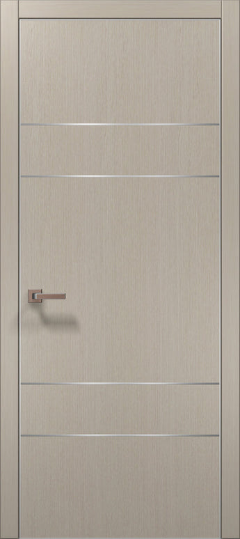Ușă de interior PL 09 – Design Modern cu 3 Inserții Metalice / Plato - Carlo Porte www.olivy.ro