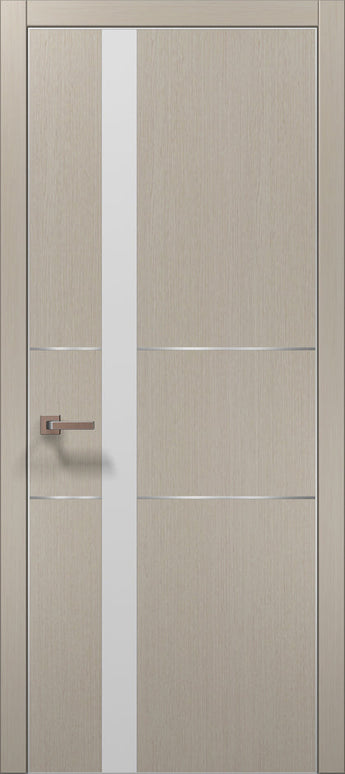 Ușă de interior PL 08 – Design Premium cu Sticlă Mată Verticală  / Plato - Carlo Porte www.olivy.ro