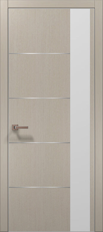 Ușă interior PL 11 – Minimalism pur cu sticlă satinată laterală / Plato - Carlo Porte www.olivy.ro