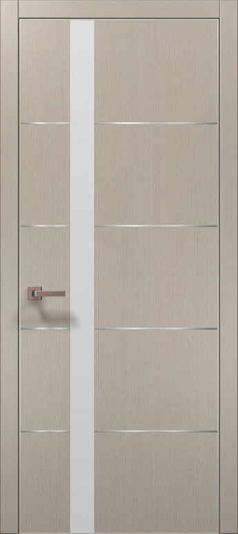 Ușă interior PL 12 – Eleganță geometrică cu detaliu arhitectural din sticlă și aluminiu / Plato - Carlo Porte www.olivy.ro