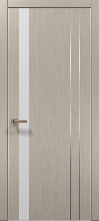 Ușă de interior PL-22  – Design modern cu inserții sticlă albă / Plato - Carlo Porte www.olivy.ro