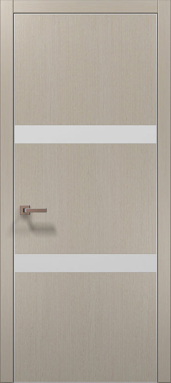 Ușă de interior PL 25  – Design modern cu inserții albe din sticlă / Plato - Carlo Porte www.olivy.ro