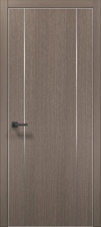 Ușă de interior PL-32 – design modern cu 2 inserții verticale din aluminiu