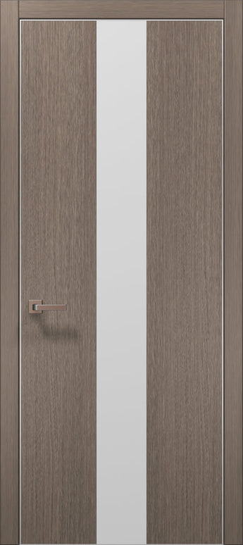 Ușă de interior PL 06 – Design modern cu bandă centrală satinată / Plato - Carlo Porte www.olivy.ro