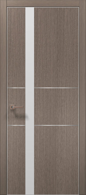 Ușă de interior PL 08 – Design Premium cu Sticlă Mată Verticală  / Plato - Carlo Porte www.olivy.ro
