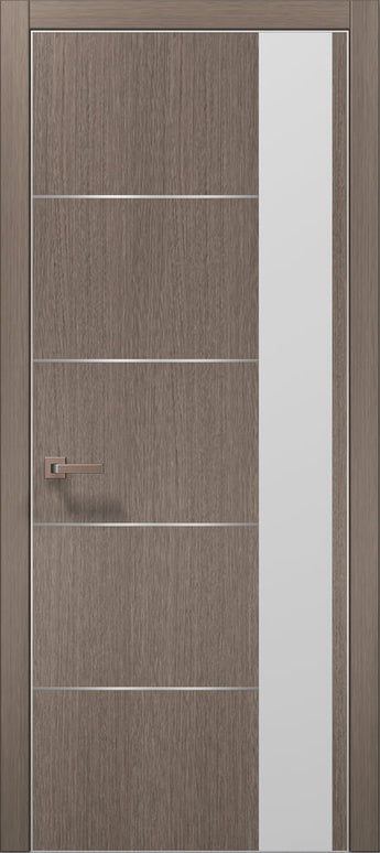 Ușă interior PL 11 – Minimalism pur cu sticlă satinată laterală / Plato - Carlo Porte www.olivy.ro