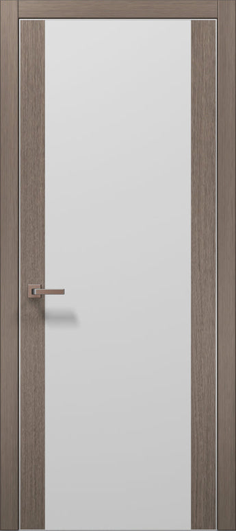Ușă interior PL 14 – Design perfect simetric, cu cadru contrastant și sticlă satinată / Plato - Carlo Porte www.olivy.ro