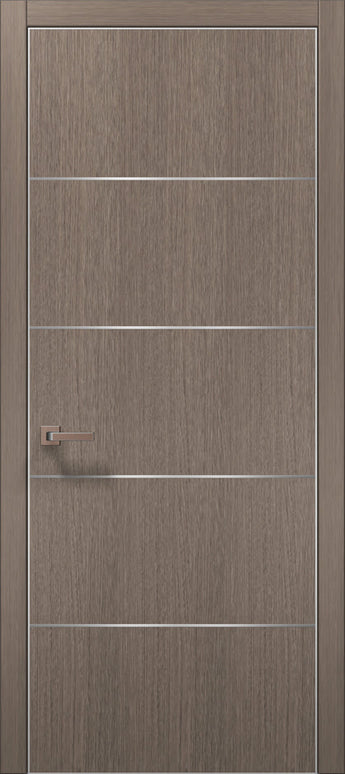 Ușă de interior PL-02 – Design Modern cu Inserții Metalice / Plato - Carlo Porte www.olivy.ro