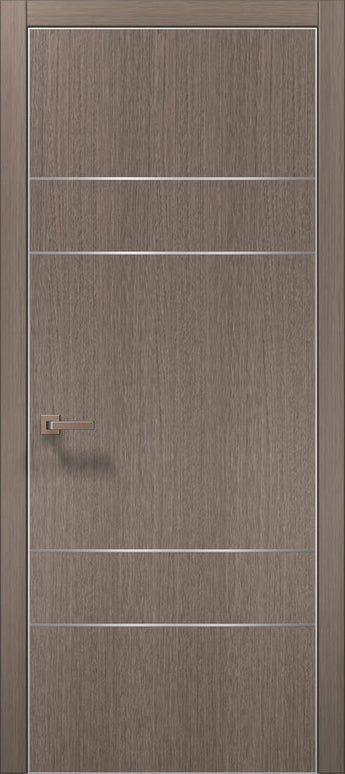 Ușă de interior PL 09 – Design Modern cu 3 Inserții Metalice / Plato - Carlo Porte www.olivy.ro
