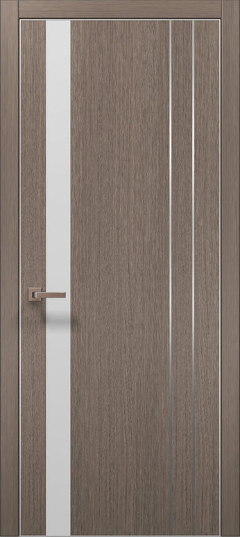 Ușă de interior PL-22  – Design modern cu inserții sticlă albă / Plato - Carlo Porte www.olivy.ro