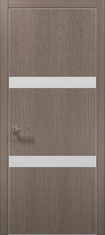 Ușă de interior PL 25  – Design modern cu inserții albe din sticlă / Plato - Carlo Porte www.olivy.ro