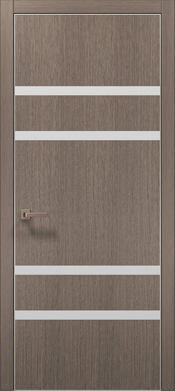 Ușă de interior PL 27 – 4 fâșii de sticlă albă pentru un efect modern / Plato - Carlo Porte www.olivy.ro