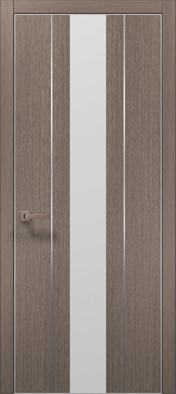 Ușă de interior PL 29  – design vertical cu sticlă albă satinată / Plato - Carlo Porte www.olivy.ro