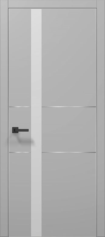 Ușă de interior PL 08 – Design Premium cu Sticlă Mată Verticală  / Plato - Carlo Porte www.olivy.ro