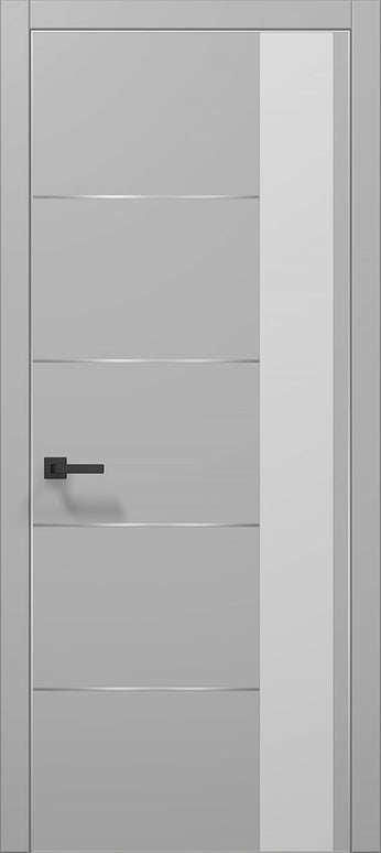 Ușă interior PL 11 – Minimalism pur cu sticlă satinată laterală / Plato - Carlo Porte www.olivy.ro