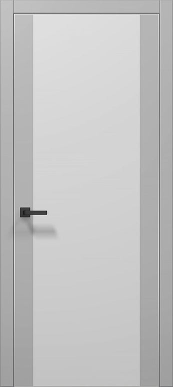 Ușă interior PL 14 – Design perfect simetric, cu cadru contrastant și sticlă satinată / Plato - Carlo Porte www.olivy.ro