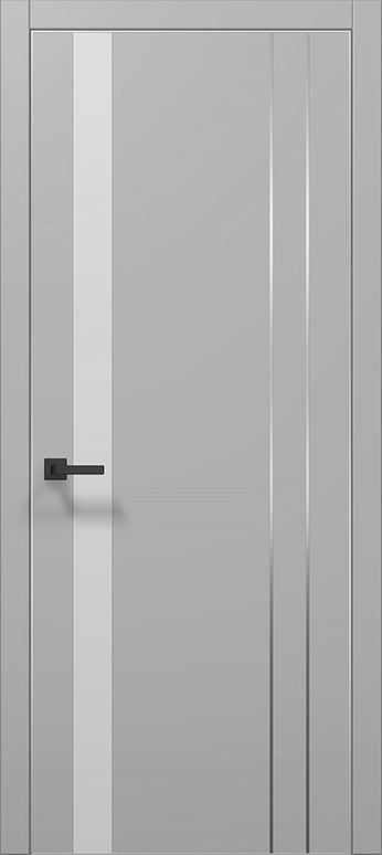 Ușă de interior PL-22  – Design modern cu inserții sticlă albă / Plato - Carlo Porte www.olivy.ro