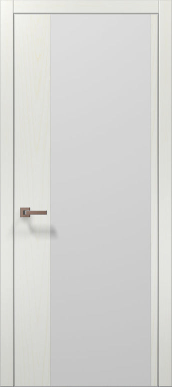 Ușă interior PL 13 – Design full plane, cu sticlă satinată și cadru modern / Plato - Carlo Porte www.olivy.ro