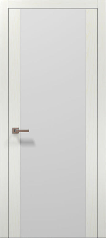 Ușă interior PL 14 – Design perfect simetric, cu cadru contrastant și sticlă satinată / Plato - Carlo Porte www.olivy.ro