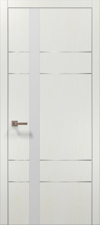 Ușă interior PL 10 – Design modern cu inserție aluminiu și sticlă satinată / Plato - Carlo Porte www.olivy.ro