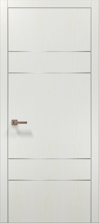 Ușă de interior PL 09 – Design Modern cu 3 Inserții Metalice / Plato - Carlo Porte www.olivy.ro