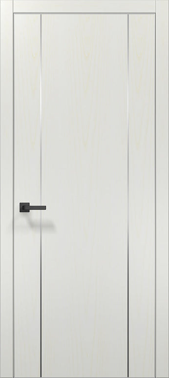 Ușă de interior PL-32 – design modern cu 2 inserții verticale din aluminiu