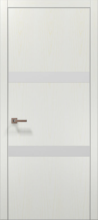 Ușă de interior PL 25  – Design modern cu inserții albe din sticlă / Plato - Carlo Porte www.olivy.ro