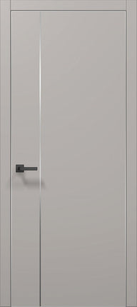 Ușă de interior PL-31 – design minimalist cu inserție verticală din aluminiu