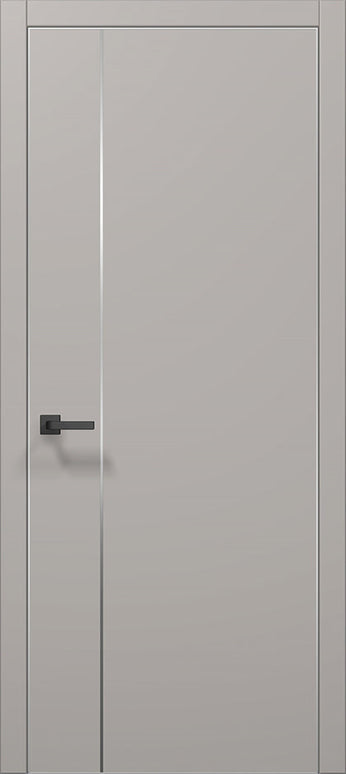 Ușă de interior PL-31 – design minimalist cu inserție verticală din aluminiu