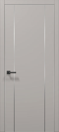 Ușă de interior PL-32 – design modern cu 2 inserții verticale din aluminiu