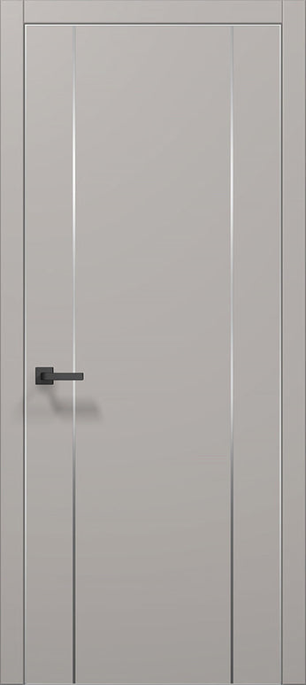 Ușă de interior PL-32 – design modern cu 2 inserții verticale din aluminiu