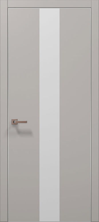 Ușă de interior PL 06 – Design modern cu bandă centrală satinată / Plato - Carlo Porte www.olivy.ro