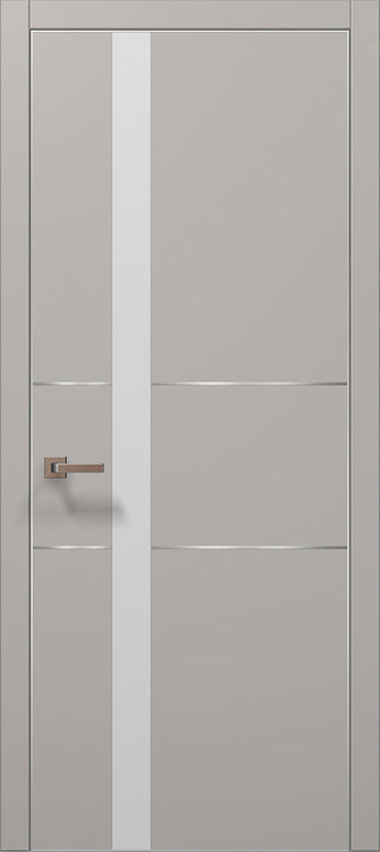 Ușă de interior PL 08 – Design Premium cu Sticlă Mată Verticală  / Plato - Carlo Porte www.olivy.ro