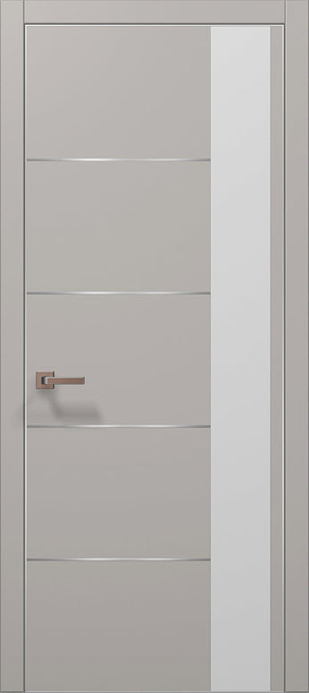 Ușă interior PL 11 – Minimalism pur cu sticlă satinată laterală / Plato - Carlo Porte www.olivy.ro