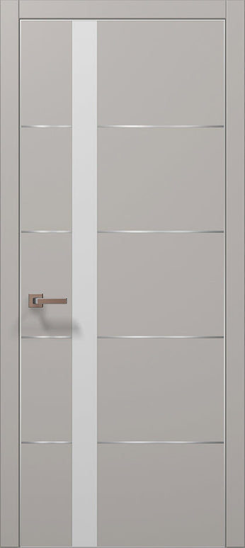 Ușă interior PL 12 – Eleganță geometrică cu detaliu arhitectural din sticlă și aluminiu / Plato - Carlo Porte www.olivy.ro