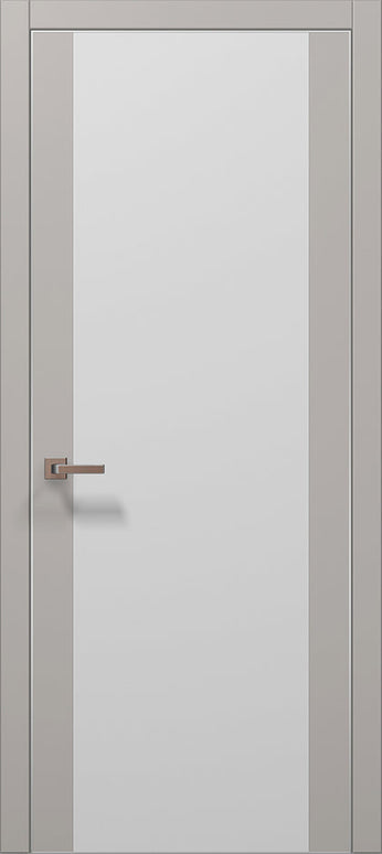 Ușă interior PL 14 – Design perfect simetric, cu cadru contrastant și sticlă satinată / Plato - Carlo Porte www.olivy.ro