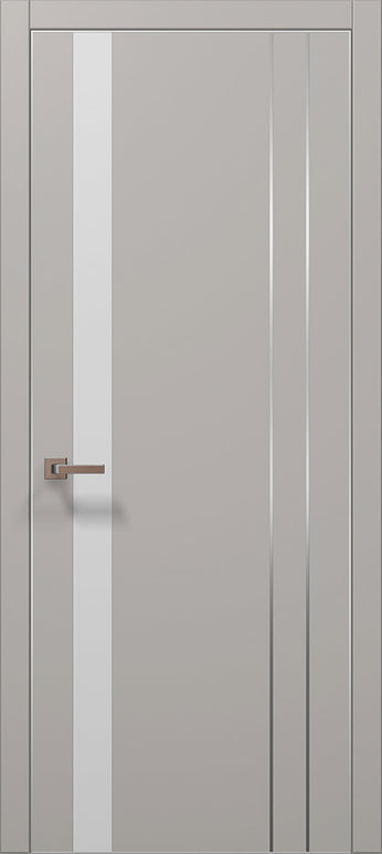 Ușă de interior PL-22  – Design modern cu inserții sticlă albă / Plato - Carlo Porte www.olivy.ro