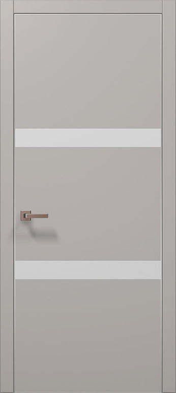 Ușă de interior PL 25  – Design modern cu inserții albe din sticlă / Plato - Carlo Porte www.olivy.ro