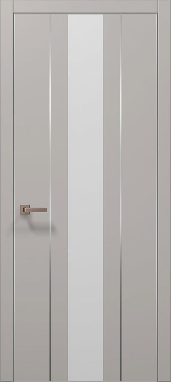 Ușă de interior PL 29  – design vertical cu sticlă albă satinată / Plato - Carlo Porte www.olivy.ro
