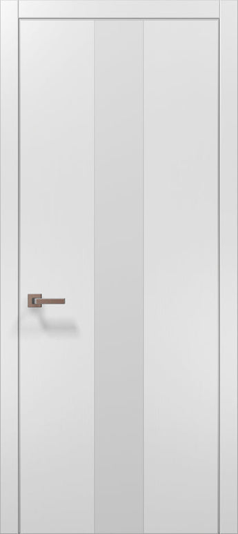 Ușă de interior PL 06 – Design modern cu bandă centrală satinată / Plato - Carlo Porte www.olivy.ro