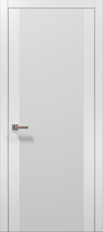 Ușă interior PL 14 – Design perfect simetric, cu cadru contrastant și sticlă satinată / Plato - Carlo Porte www.olivy.ro