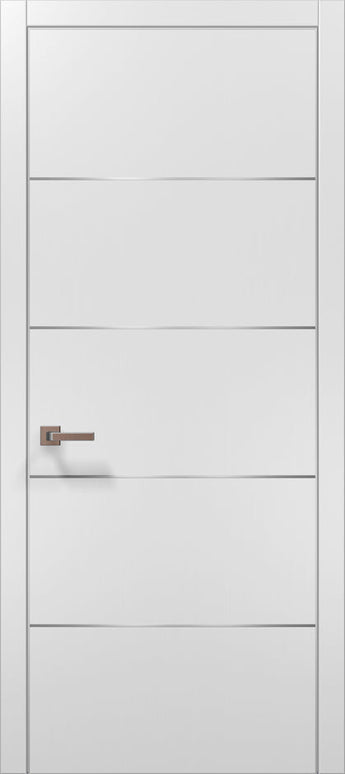 Ușă de interior PL-02 – Design Modern cu Inserții Metalice / Plato - Carlo Porte www.olivy.ro