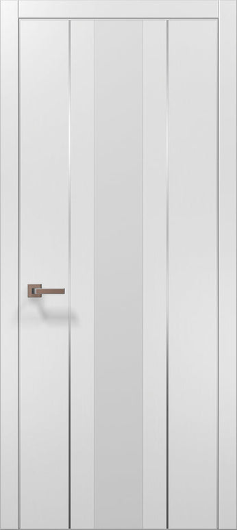 Ușă de interior PL 29  – design vertical cu sticlă albă satinată / Plato - Carlo Porte www.olivy.ro